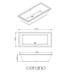 CERANO - Vana akrylátová Elisa - obdélníková - bílá - 180x80x40 CER-020893
