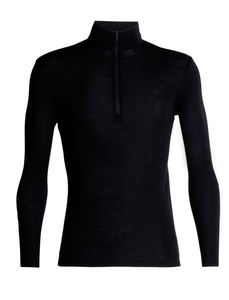 Pánské merino triko dlouhý rukáv, 1/2 zip ICEBREAKER Mens 175 Everyday LS Half Zip, Black velikost: XL