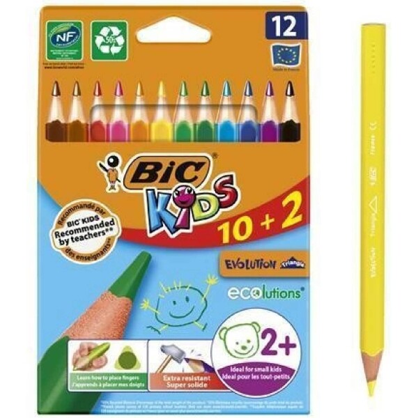 Trojhranné pastelky BIC Evolution 10+2ks