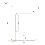 Mereo Zrcadlo hranaté 60x80 cm, LED osvětlení a odmlžování CN171