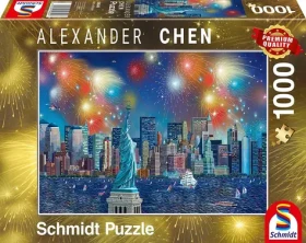 SCHMIDT Puzzle Socha Svobody s ohňostrojem