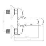 Mereo Vanová nástěnná baterie, Zuna, 100 mm, s keramickým přepínačem, bez příslušenství, chrom CB901A04Z