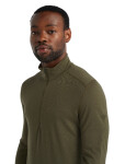 Pánské merino tričko s dlouhým rukávem ICEBREAKER Mens 200 Oasis LS Half Zip, Loden velikost: XL