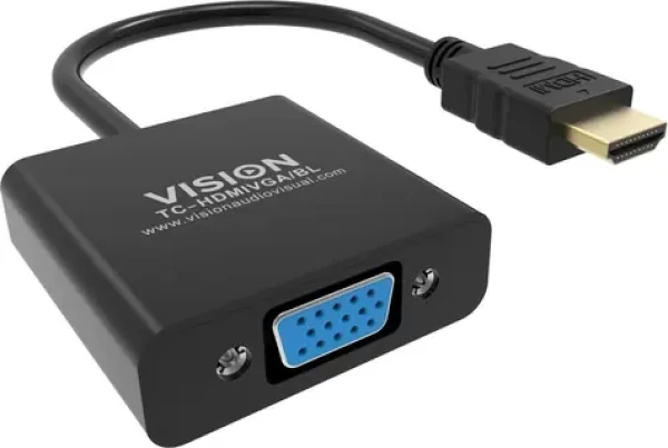 Vision Professional černá / Adaptér / HDMI (M) - VGA HD-15 (F) / 23 cm / Full HD 1080p (TC-HDMIVGA/BL)