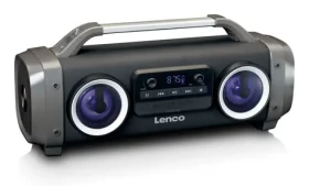 Rozbaleno - Lenco SPR-100 černá / Přenosný reproduktor / 25W / Bluetooth 5.0 / FM / USB / microSD / AUX / IPX4 / rozbaleno (SPR-100.Rozbaleno)
