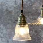 Chic Antique Stropní lampa Clear Brass Top Ø 12 cm, čirá barva, sklo, kov