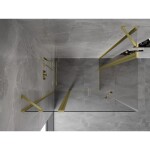 MEXEN/S - Mist Duo sprchový kout dveře křídlové 90 x 85, transparent, zlato kartáčovaná 8A4-090-085-55-00