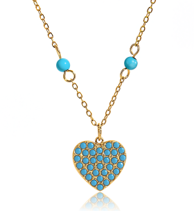 ELENYS Aqualis Heart – pozlacený náhrdelník 18K žluté zlato Délka: 42+5 cm / max. 47 cm