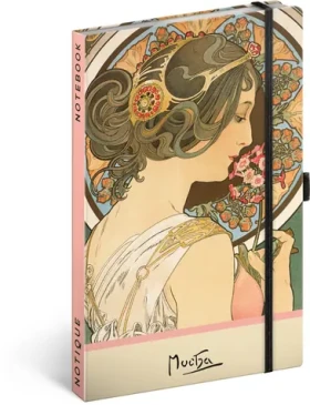 NOTIQUE Notes Alfons Mucha – Petrklíč, tečkovaný, 13 x 21 cm (A-34392)
