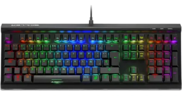 Sharkoon SKILLER SGK60 černá / herní klávesnice / mechanická / drátová / RGB / Kailh Box Brown spinač / DE (4044951033539)