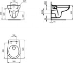 IDEAL STANDARD - Eurovit Závěsné WC, Rimless, bílá K284401