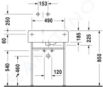 DURAVIT - Scola Umyvadlo 615x460 mm, s přepadem, bez otvoru pro baterii, bílá 0684600000