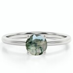 LUNICA Stříbrný zásnubní prsten MECHOVÝ ACHÁT Velikost prstenu: 6 (EU: 51-53) 0682_6