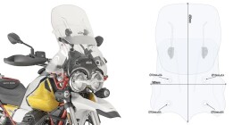 Af8203 plexi čiré Moto Guzzi V85 TT (19-23), nastavitelné v rozsahu vxš530-650x500 mm