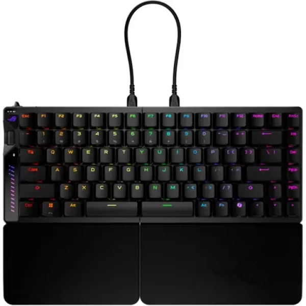 ASUS ROG Falcata černá / Bezdrátová herní klávesnice / mechanická / ROG HFX Magnetic V2 / RGB / BT / USB-C / US (90MP043H-BKUA20)