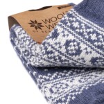 Charm Scandinavian Vlněné ponožky Blue/Winter Pattern no. 50 modrá barva, textil