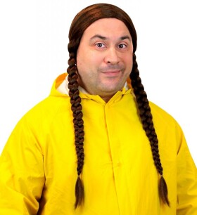 Hnědá paruka Greta se dvěma copy