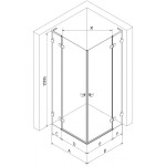 MEXEN/S - Lunar L Duo sprchový kout dveře křídlové 115 x 110 cm, transparent, nikl kartáčovaný 834L-115L-110P-97-00