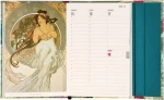 NOTIQUE Alfons Mucha 2027 / Týdenní diář / 11 x 16 cm / anglický / mezinárodní svátky / magnetické uzavírání