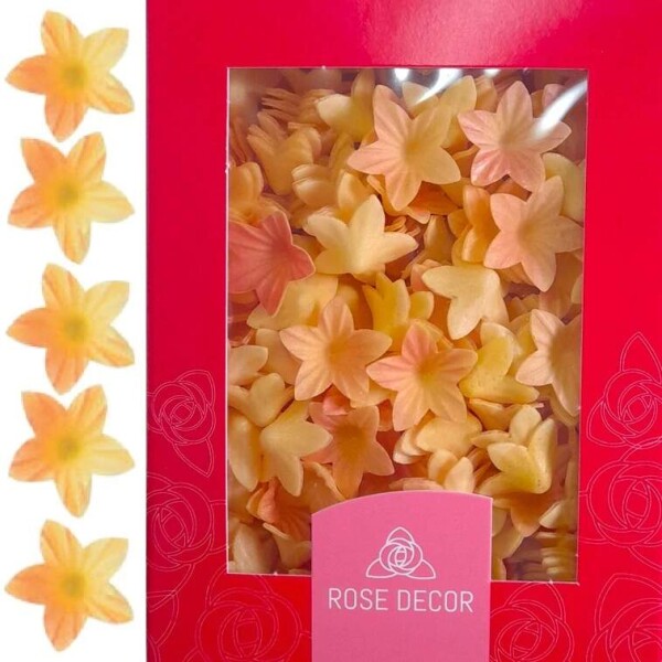 Dekorace oplatková - Květ mini 2 cm žlutý, 400 ks