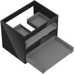 MEXEN - Box-A skříňka pro umyvadlo 60, 2 zásuvky, černá lesk 91AX0-0600-470-2-70