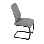 Židle jídelní, stříbrná látka, černé kovové nohy