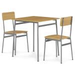 Jídelní set s 2 židlemi, 70x70x76cm, mdf, dub, AUT-O2122 OAK