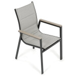 Židle zahradní béžový textilen, hliník, černá barva