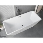 MEXEN/S - Tava volně stojící vana reliéf 170 x 75, bílá, sifon a přepad černá 52851707500-70