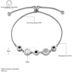 Ocelový náramek Casia - chirurgická ocel, římské číslice, Stříbrná Nastavitelná