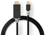 Nedis Mini DisplayPort - HDMI antracit / Kabel Mini DisplayPort na HDMI / 48 Gbps / Pozlacené konektory / 2 m (CCBP37604AT20)