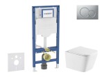 GEBERIT - Duofix Set předstěnové instalace, klozetu Arkas I a sedátka softclose, tlačítko Sigma01, lakovaný matný chrom SANI11CA2116