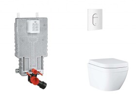 GROHE - Uniset Set předstěnové instalace, klozetu, sedátka SoftClose a tlačítka Arena Cosmopolitan, Triple Vortex, alpská bílá SANI15BB3106