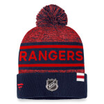 Fanatics Pánská zimní čepice New York Rangers Authentic Pro Rink Heathered Cuffed Pom Knit