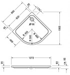 DURAVIT - D-Code Sprchová vanička čtvrtkruhová 90x90 cm, Antislip, alpská bílá 720108000000001