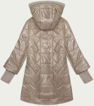 Dámská prošívaná bunda ve velbloudí barvě s ozdobnými stahovacími lemy S'West (B8345-12) odstíny béžové 54