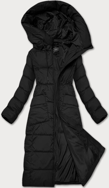 Černá dlouhá dámská zimní prošívaná bunda Libland (7767) odstíny černé XL (42)