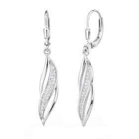 Stříbrné visací náušnice se zirkony Léa - stříbro 925/1000, Stříbrná