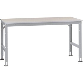 Manuflex AU6127.9006 Pracovní Přístavný stůl Univerzální standardní s plastové desky, Šxhxv = 2000 x 1000 x 760-870 mm hliníkově stříbrná