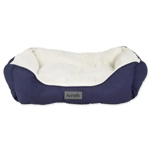 Scruffs Wilton Box Bed tmavě modrá L / Pelíšek pro psa / 75 × 60 cm / S bočnicemi / Pratelný v pračce (974-662638)