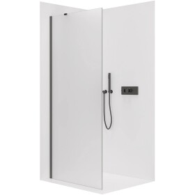 CERANO Sprchová zástěna Walk-in Onyx Y L/P - 8 mm - černá matná, mléčné sklo - 100x200 cm