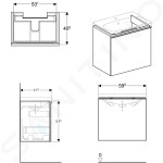 GEBERIT - Acanto Skříňka pod umyvadlo 600 mm, lávová 500.614.JK.2