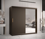 Šatní skříň Abi Riflo Wave 2 Barva korpusu: Černá, Rozměry: 120 cm, Dveře: Černá se zrcadlem