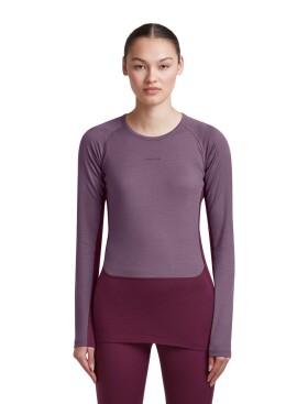 Dámské merino triko dlouhý rukáv ICEBREAKER Wmns Merino 200 ZoneKnit LS Crewe, Dark Berry/Grey Plum/Cb velikost: S