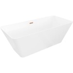 MEXEN/S - Velo Slim volně stojící vana 170 x 75, bílá, sifon a přepad růžové zlato 52811707500-60