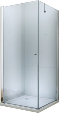 MEXEN/S - Pretoria otevírací sprchový kout 80x90, sklo transparent, chrom + vanička 852-080-090-01-00-4010