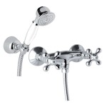 Mereo Sprchová nástěnná baterie, Retro Viktorie, 150 mm, s příslušenstvím, chrom CBL601