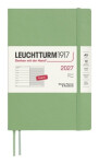 Týdenní plánovač & Zápisník Sage, Medium A5 2027, Softcover, anglicky