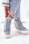 Women's Leather Warm Sneakers Big Star EE274115 Light Blue Velikost: