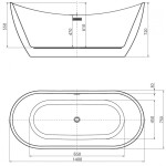 MEXEN/S - Lotos volně stojící vana 140 x 75, bílá, sifon a přepad zlatá 52051407700-50